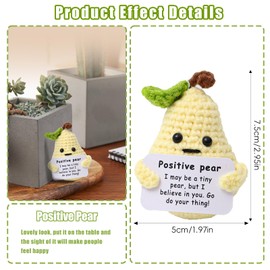 YALiya Positive Potato, Positive Funny Knitted Fruit Dolls, Knitted Doll Get Well Soon Gifts, You Will Be Like A Friend