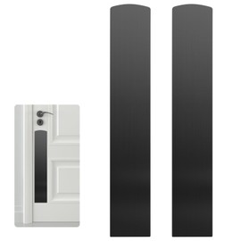 Sanbege 2 Pcs Door Scratch Protection Plate 4" x 22", Stainless Steel Push Plate, Self Adhesive Kickplate for Interior, Exterior Doors (Brushed Black)