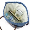 Yukata Hamper Drawstring Bag Linen Rayon Plain Adult Basket Bag