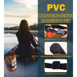 ALVABABY Dry Bag 2L Waterproof Bag with Wetbag Wet Bag Swimming Waterproof Bag Roll Top Waterproof Backpack Pack Bag Waterproof Dry Bag Swimming Beach Bathing Canoe 2WFL02-DE