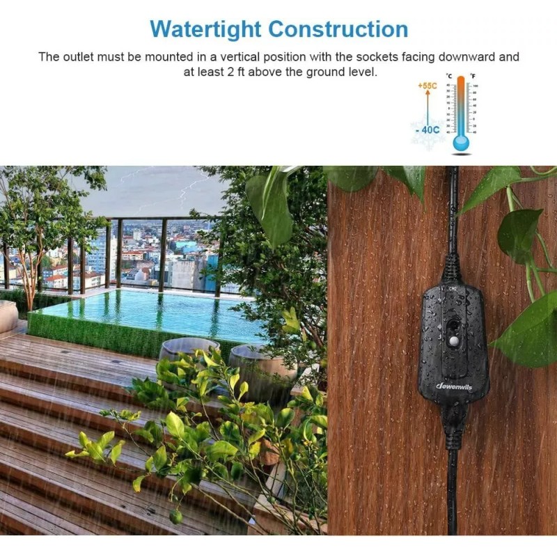 DEWENWILS Outdoor Indoor Wireless Remote Control Outlet Kit, Waterproof 100