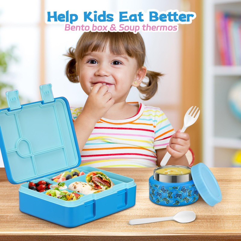BEAQUEE Bento Lunch Box Kids and 9oz Soup Thermos –