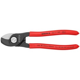KNIPEX Cable Shears, 6-1/2 In L, 1/0 AWG, Red