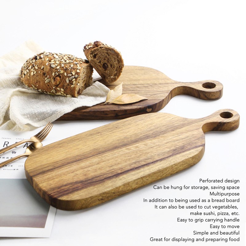 Wood Cutting Board with Handle Hand Polished Beautiful Chopping Board