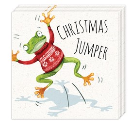 Twizler Lustige Weihnachtskarten, 6 Stück – Frosch-Pullover-Design – 6 Stück Weihnachtskarten – Lustige Weihnachtskarten Multipack