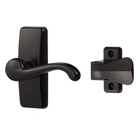 Ideal Security GL Lever Handle Set for Storm Doors and Screen Doors, Storm Door Handle Replacement, Screen Door Handle, Matte Black