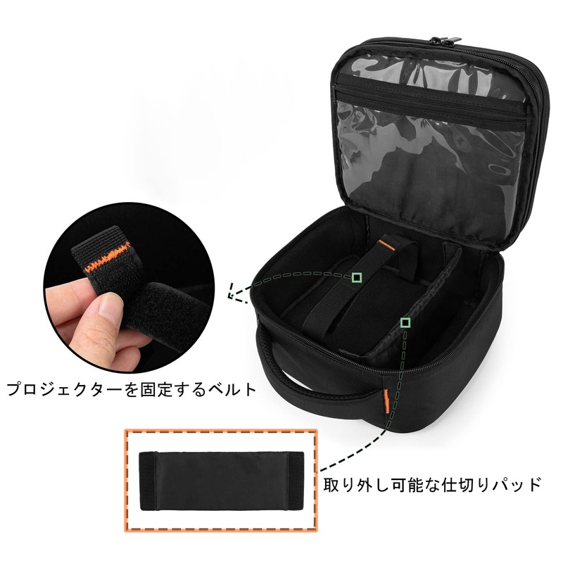 CURMIO Small Projector Case, Black, Modern