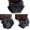 GLOBAL BOX Ribbon Barrette with Net Hair Bulk Hair Black,