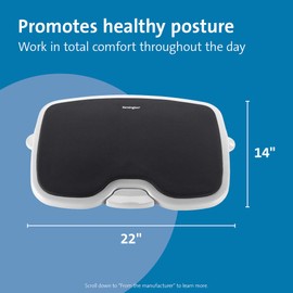 Kensington Comfort Memory Foam Adjustable Footrest (K56144USF), Smartfit, White/Black