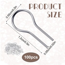 100PCS High Temperature Nichrome Wire Jump Rings R-Shaped Hanging Burning Needle Metal Wire Hooks with 1 Storage Box Easy to Use for DIY Pendant Bead Ornaments for Kiln Nichrome Wire