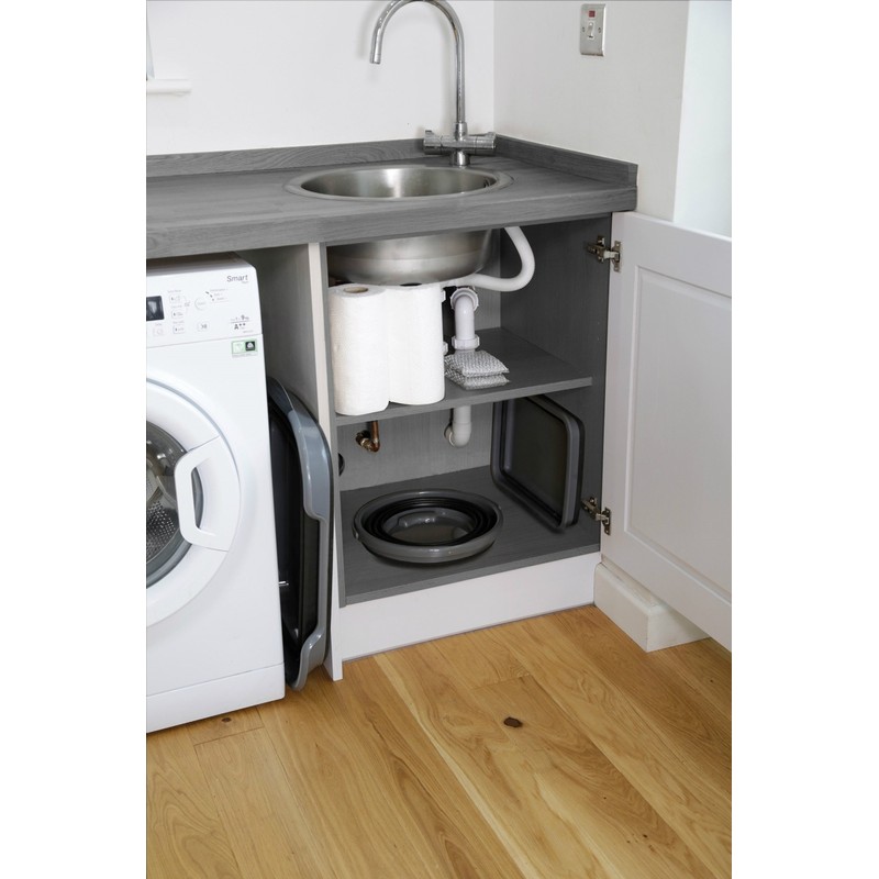 KitchenCraft MasterClass MCSPSBUCKET Smart Space Collapsible Bucket, Black/Grey, 9 Litres