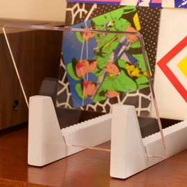 KAIU Vinyl Record Storage - Solid Wood with Crystal Clear Acrylic Holder - Premium Design, Perfect 12" LPs or 7" Singles Display Unit - Stores and Supports up to 50 Albums (Modern White)