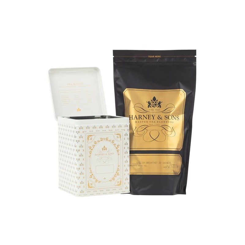 Harney & Sons English Breakfast Tea & Cream Tea Canister,