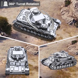 Piececool 3D Puzzles for Adults, German Tank IV-D Model Kits for Adults DIY Assembling Hobbies Arts and Crafts Creative Gifts
