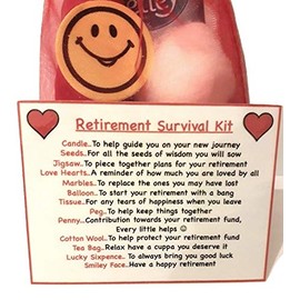 Bagsoflove Gifts Retirement Survival Kit Novelty Fun Gift For Boss Friend Work Colleague