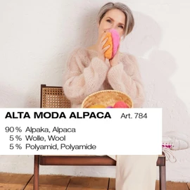 LANA GROSSA Alta Moda Alpaca Chain Yarn Made of Alpaca (Baby), Hand Knitting Yarn Made of 90% Alpaca (Baby), 5% Virgin Wool (Merino) and 5% Polyamide, 50 g Wool for Knitting and Crocheting, 140 m Yarn