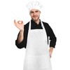 NLUS White Chef Hat and Apron, Adjustable Chef Costume Set,
