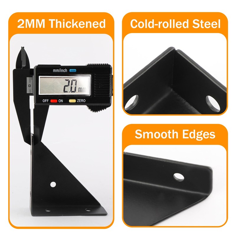 LANMIERT 12Pcs Corner Brace Brackets 66mm x 66mm Bed Corner