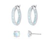 CiNily 2 Pairs Hoop Earring Set for Women Blue Opal