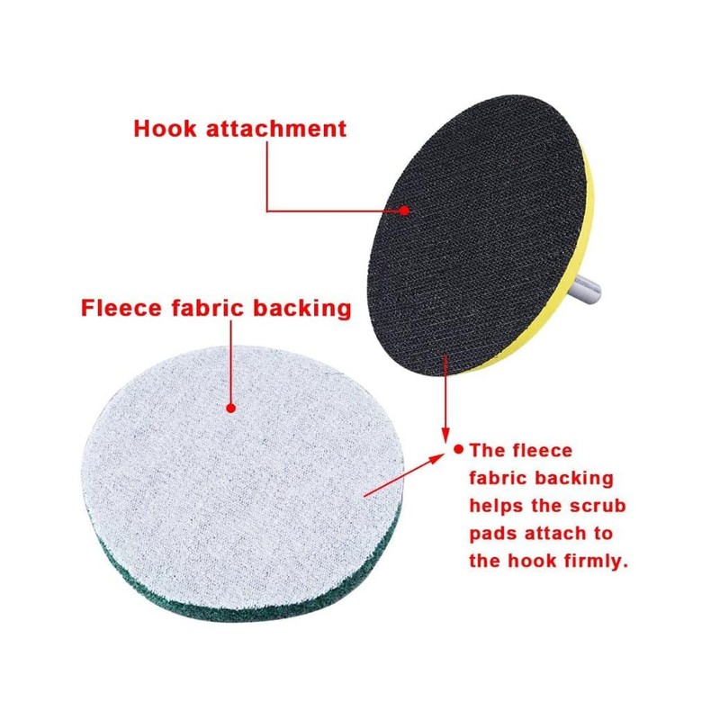 Drill Brush, Scrub Pads 4" Drill Power Brush Tile Scrubber