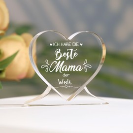 TheGiffter Gifts for Mum, Heart Shaped Acrylic Home Decoration, Mother's Day Gifts for Mum from Daughter Son, Birthday Gift Mother Gift for Mum, Mother