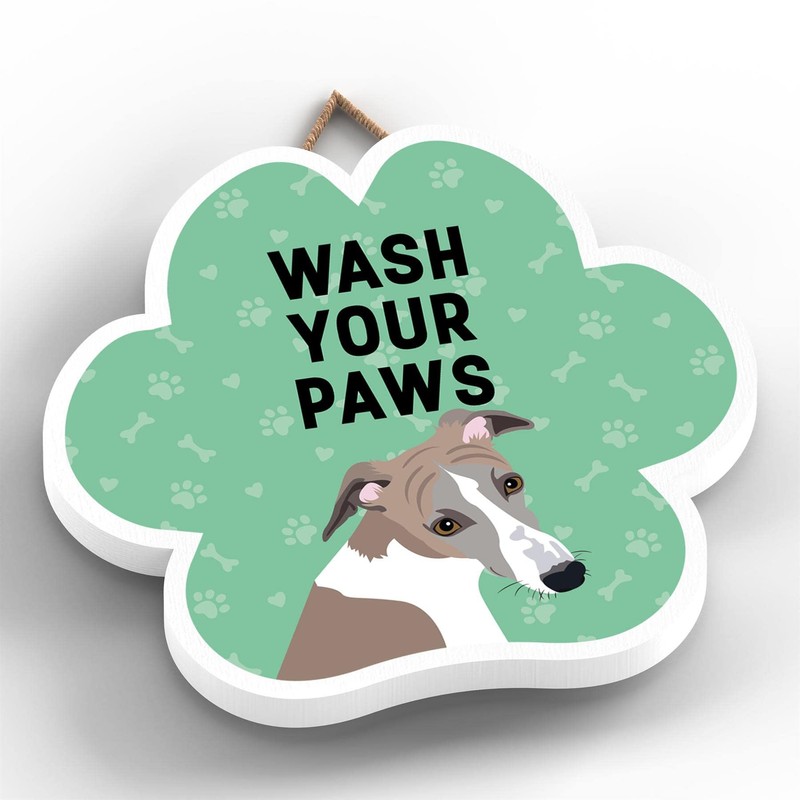Global Designs Whippet Dog Wash Your Paws Katie Pearson Artworks