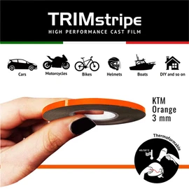4R Quattroerre.it 10459 Trim Stripes KTM Orange 3mm x 10m Car Strip