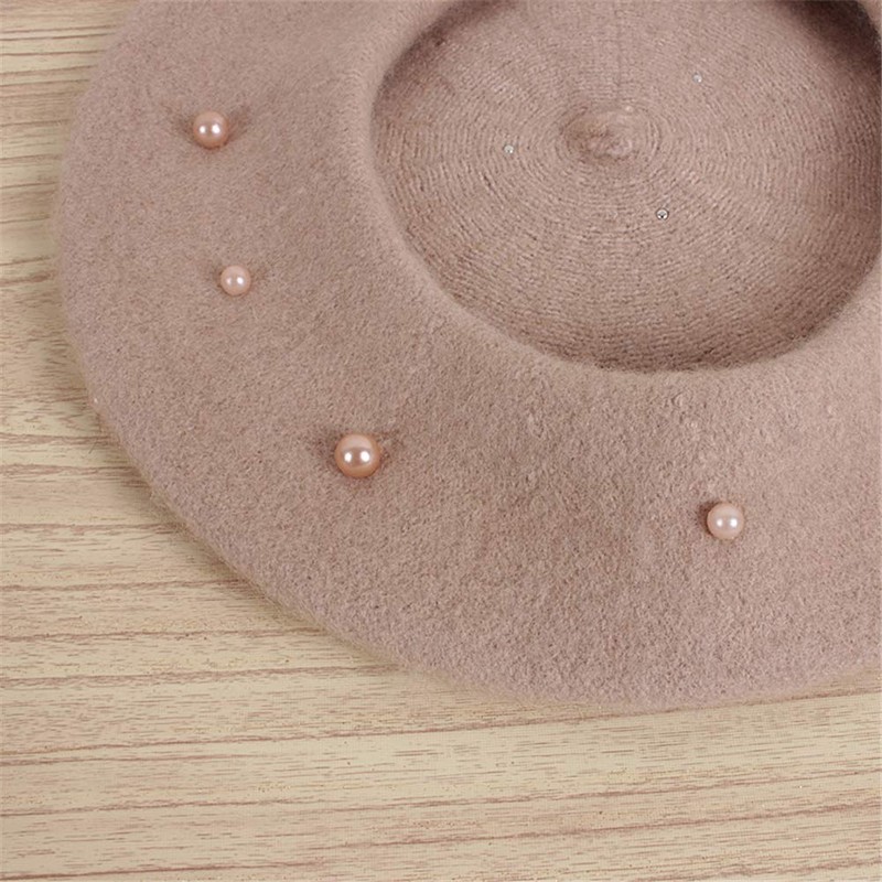 WALLARENEAR Baby Girls Pearl Beret Hats Sweet Pearl Beanie Hats
