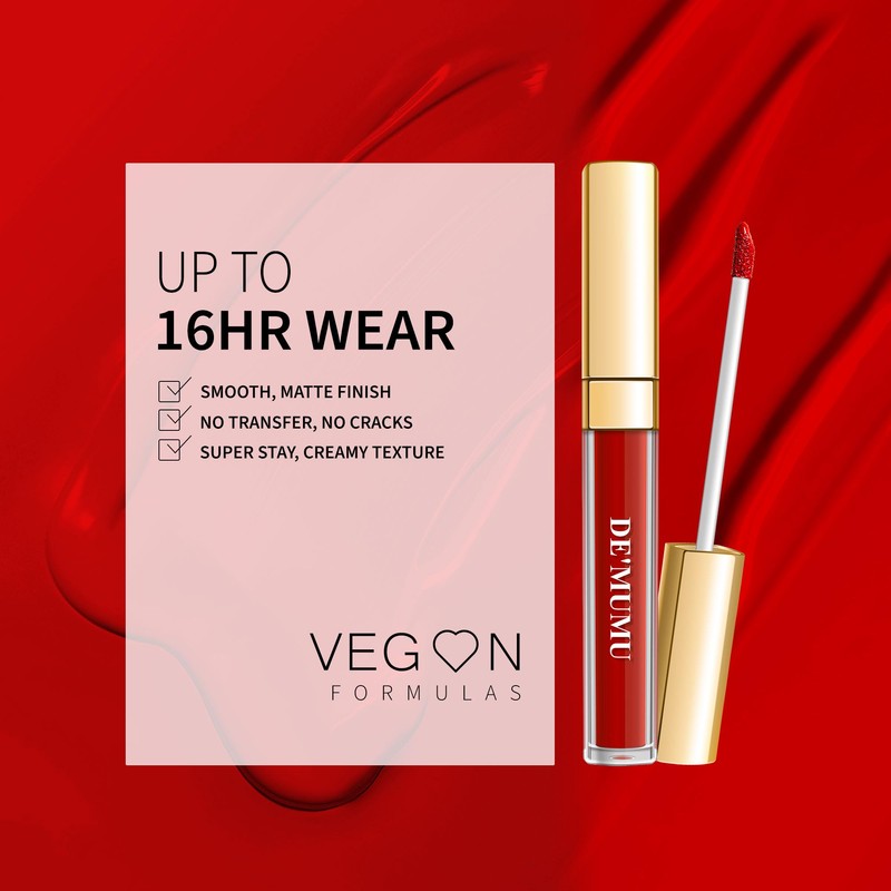 DE'MUMU Red Lipstick Matte for Women Superstay Long Lasting Lipstick