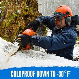 HODUP Waterproof Insulated Winter Work Gloves, Thermal Lining High Desterity Touch Screen Synthetic Leather Cold Gloves,XL