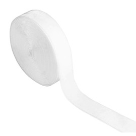 Double Ruffle/Velvet Ribbon for Gift Package Wrap, Hair Clip Accessory Making, Crafting, Sewing, Indoor Decor (5yd 7/8" Velvet-White)