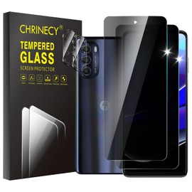 CHRINECY [4 Pack] 2Pack Privacy Screen Protector Compatible for Motorola Moto G Stylus 5G 2022 with 2Pack Camera Lens Protector, 9H Hardness,Anti Spy Anti Peeping Tempered Glass Screen Protector