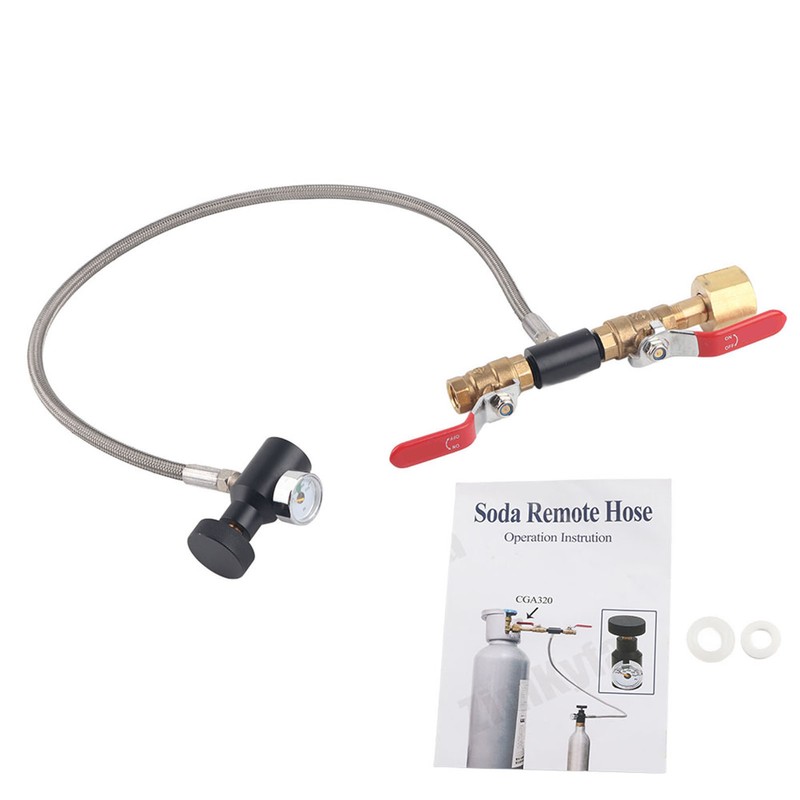 CGA-320 CO2 Cylinder Refill Adapter with Hose For Filling Soda