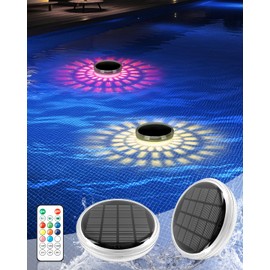 Fizrice Solar Floating Pool Lights, Color Changing Pool Light, IP68 Waterproof LED Hot Tub Accessories, Pond Lights, AUTO ON/Off for Pool, Pond, Hot Tub, Wedding, Party Decoration（2 PCS）