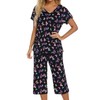ENJOYNIGHT Womens Pajama Sets Cotton Summer Pjs Tops with Capri