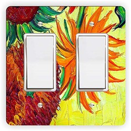Vincent Van Gogh - Sunflowers - Double Rocker Light Switch Cover - Double Rocker Switch Plate