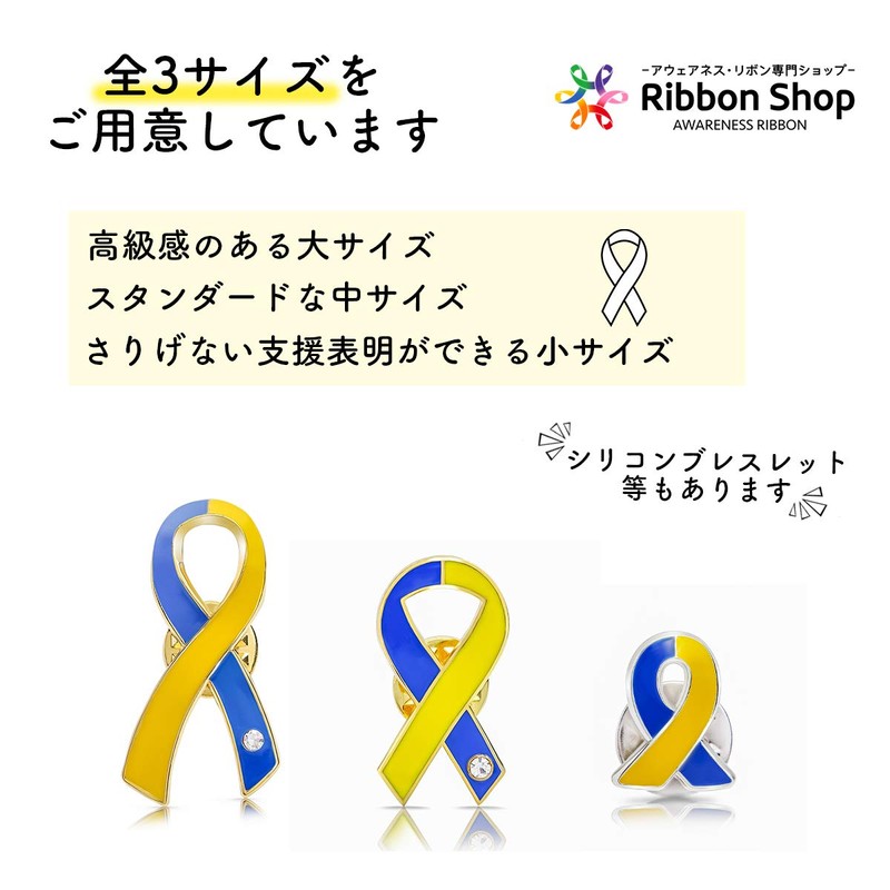 AWARENESS RIBBON Pin Badge SDGs Awareness Ribbon Large Badge, Zinc