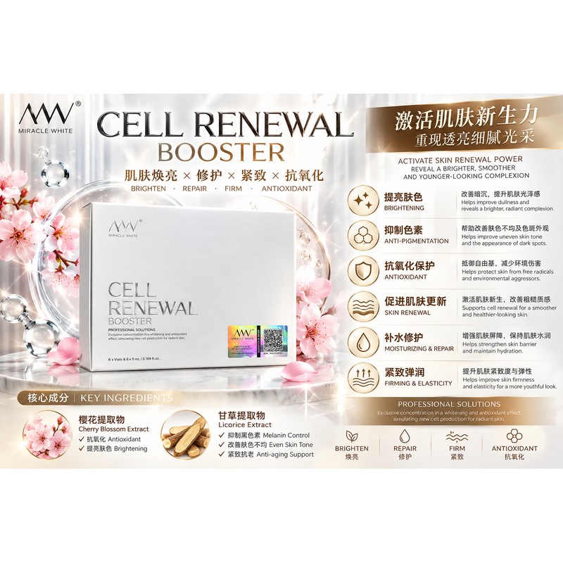 Miracle White Booster 6set Cell Renewal Professional Solutions Serum &