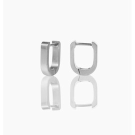 Tini Lux Hypoallergenic Oval Mini Trendsetter Hoops Silver