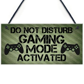 RED OCEAN Gaming Sign Do Not Disturb Plaque Gamer Gift Boys Bedroom Decor Gift For Gamer Plaque