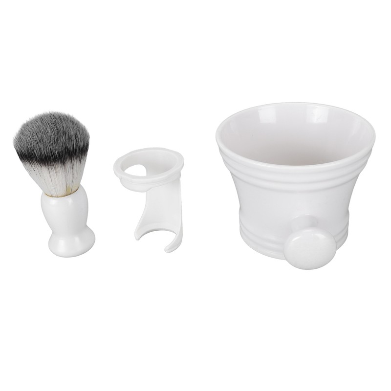 Men Beard Foaming Brush Set Soap Bowl Brush Rack Rich
