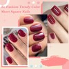 Bellelfin 360Pcs Press on Nails Short, Square Red Fake Nails