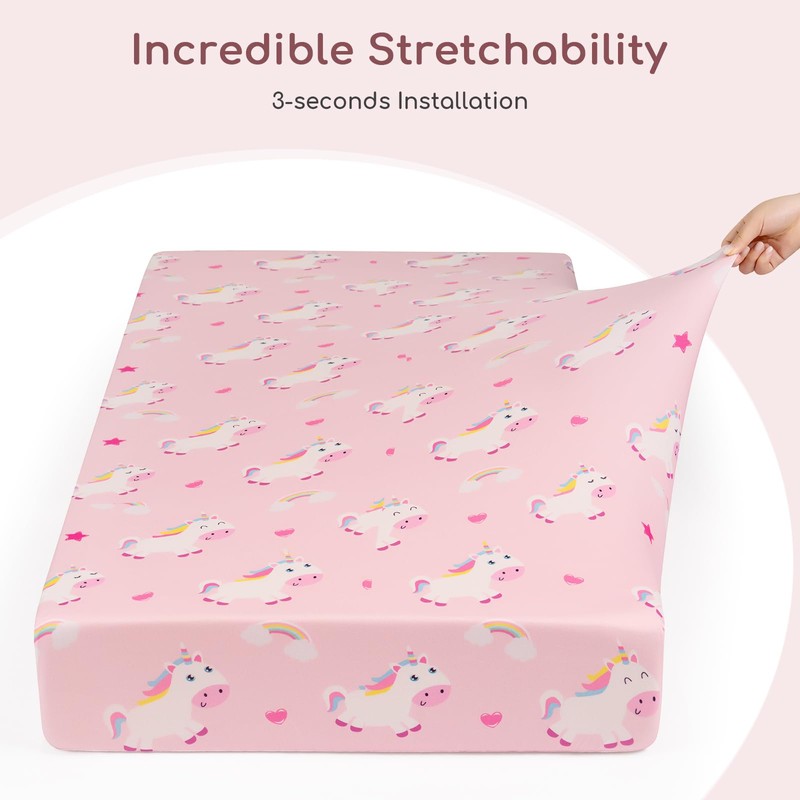 Yukkidds Next to Me Crib Sheets Fitted 83x50cm Baby Bedside