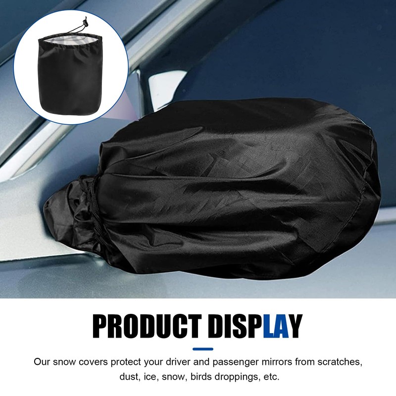 Polcatay Car Side Mirror Snow Cover, Freeze-proof Dust-proof Oxford Cloth