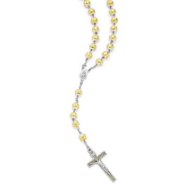 Rosary Beads catholic for Women and Men Blessed During Pope's Angelus Sacred Heart of Jesus Rosary in Silver Color Beads Decorated with Yellow Flowers - Perfect Catholic gifts (Yellow)