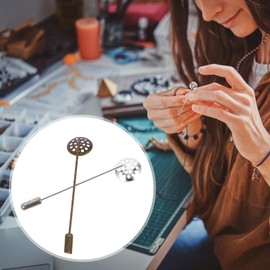 LUOZZY 6pcs Round Tray Lapel Pin Gold Safety Stick Pins Hollow Brooch Pin Lapel Suit Brooches Dress Hat Pin Corsage Stick Pin for DIY Costume Jewelry Making