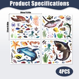 Lotnery Under The Sea Wall Stickers for Kids - Removable Ocean Adventure with Sharks, Turtles & Jellyfish | Bathroom, Nursery & Bedroom Decor DIY Marine Life Decals