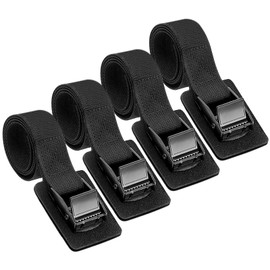 Aulese Pack of 4 Lashing Straps Black, 250 kg Load Capacity, 40 cm Lashing Straps, Fastening Straps with Stainless Steel Buckle, Tension Strap for Car, Bicycle Carrier and Camping