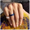 Knot Theory Metal Blue Silicone Ring for Men Women -