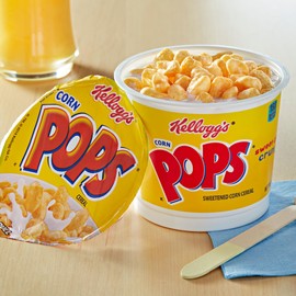 Kellogg's Corn Pops Cold Breakfast Cereal Cups, 8 Vitamins and Minerals, Kids Snacks, Original (12 Cups)
